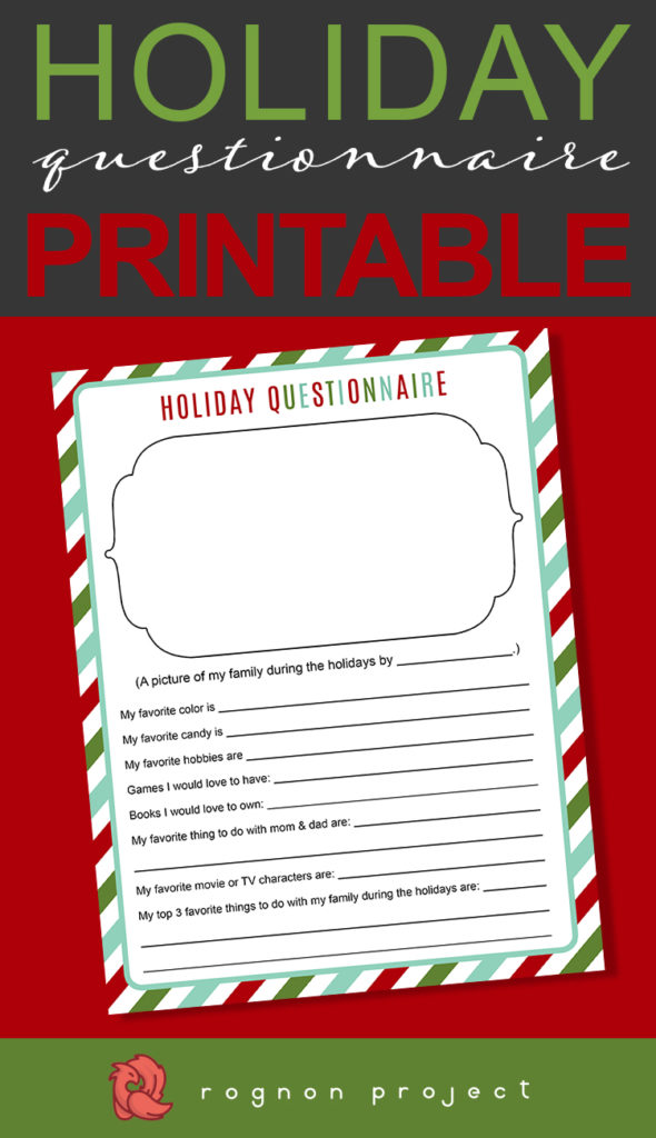 Free Holiday Gift Questionnaire – Rognon Project